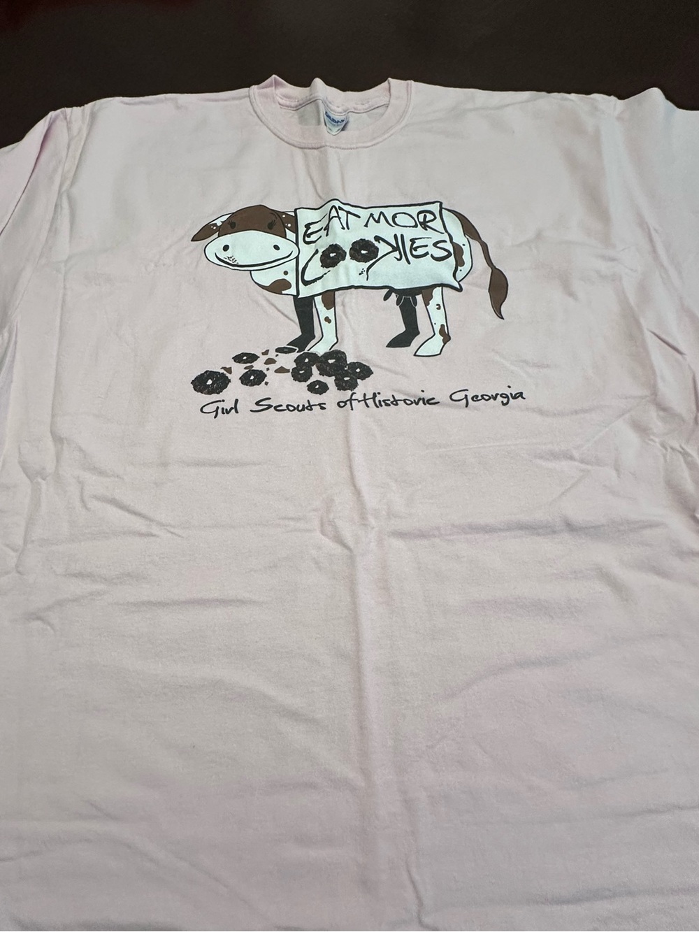 Girl Scouts of Historic Georgia Eat More Cookies Cow Graphic T-Shirt